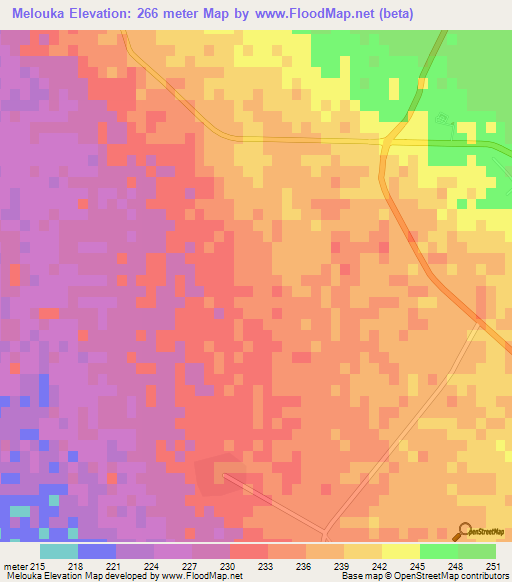 Melouka,Algeria Elevation Map