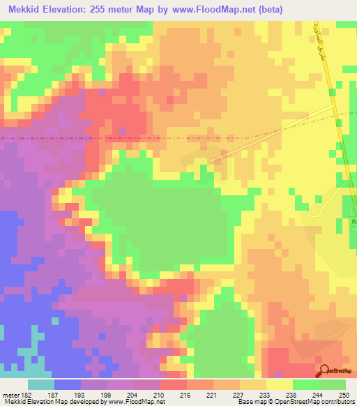 Mekkid,Algeria Elevation Map