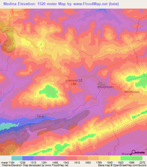 Medina,Algeria Elevation Map