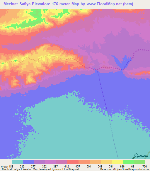 Mechtet Safiya,Algeria Elevation Map