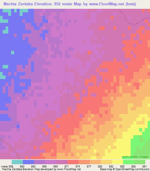 Mechta Zerdaba,Algeria Elevation Map