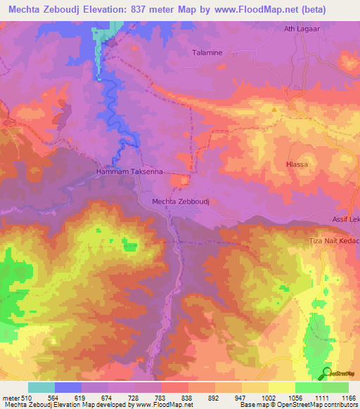 Mechta Zeboudj,Algeria Elevation Map