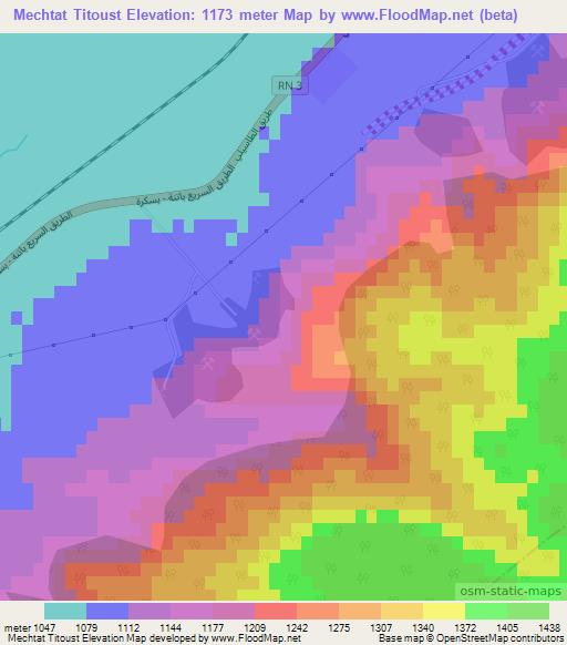 Mechtat Titoust,Algeria Elevation Map