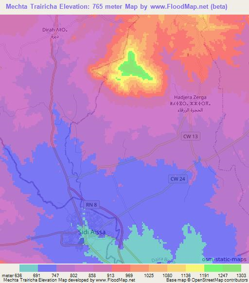 Mechta Trairicha,Algeria Elevation Map