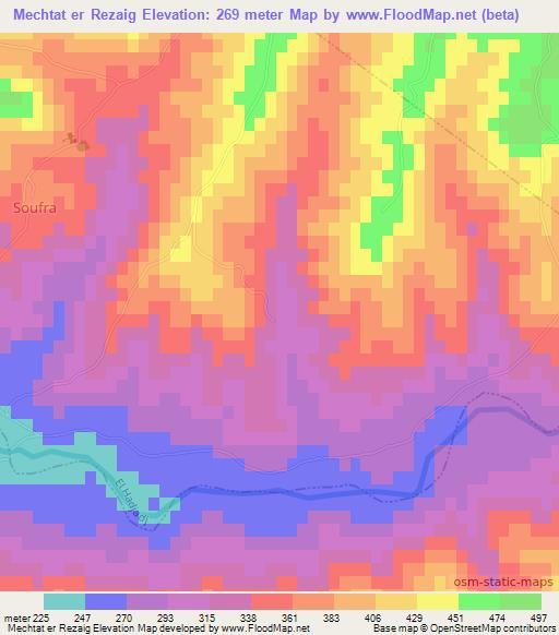 Mechtat er Rezaig,Algeria Elevation Map