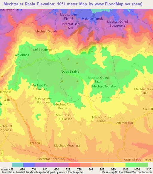 Mechtat er Rasfa,Algeria Elevation Map