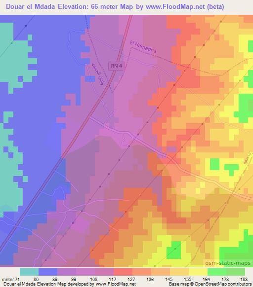 Douar el Mdada,Algeria Elevation Map