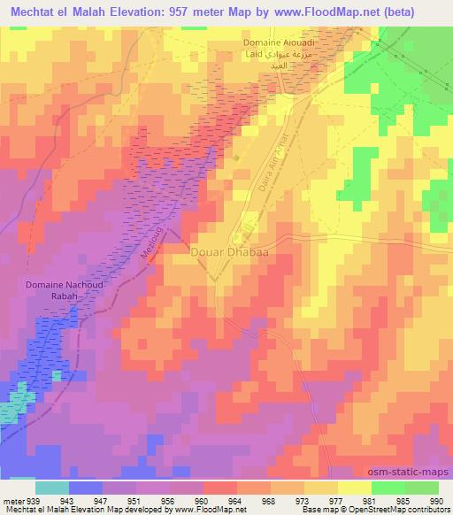 Mechtat el Malah,Algeria Elevation Map
