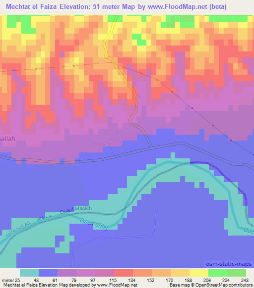 Mechtat el Faiza,Algeria Elevation Map