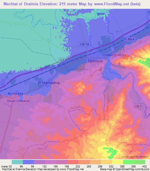Mechtat el Draimia,Algeria Elevation Map
