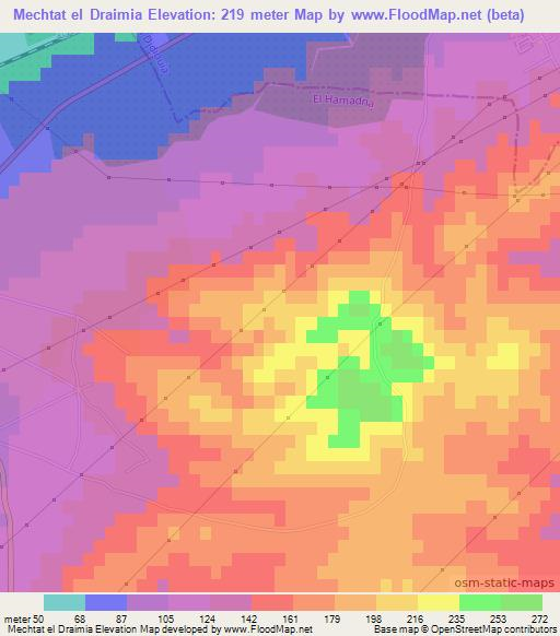 Mechtat el Draimia,Algeria Elevation Map