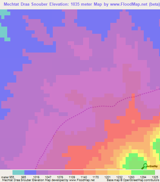 Mechtat Draa Snouber,Algeria Elevation Map