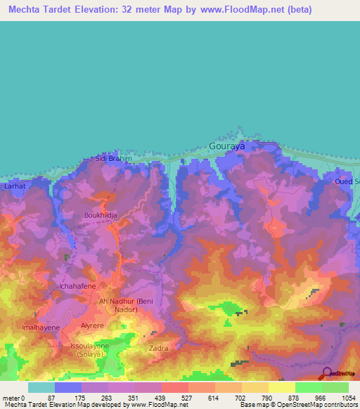 Mechta Tardet,Algeria Elevation Map