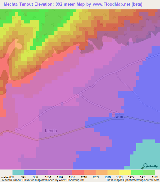 Mechta Tanout,Algeria Elevation Map
