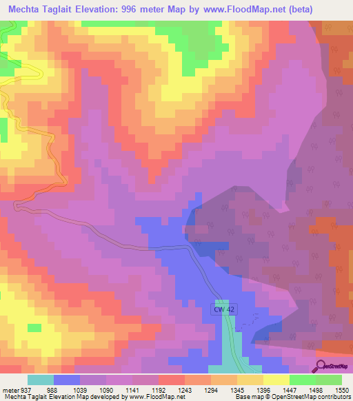 Mechta Taglait,Algeria Elevation Map