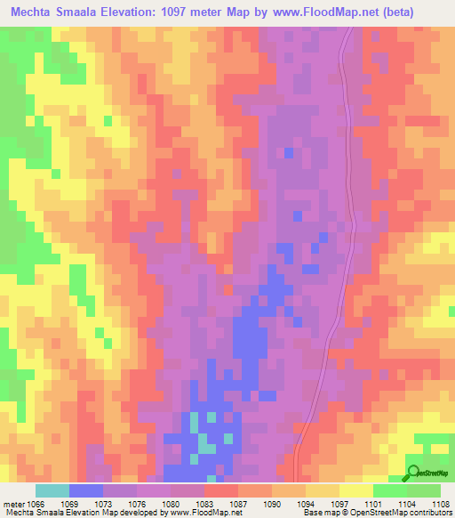 Mechta Smaala,Algeria Elevation Map