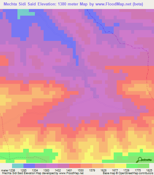 Mechta Sidi Said,Algeria Elevation Map