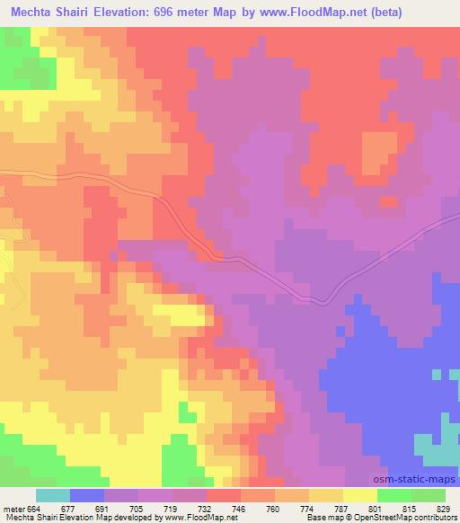 Mechta Shairi,Algeria Elevation Map
