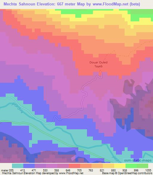 Mechta Sahnoun,Algeria Elevation Map