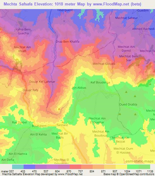 Mechta Safsafa,Algeria Elevation Map