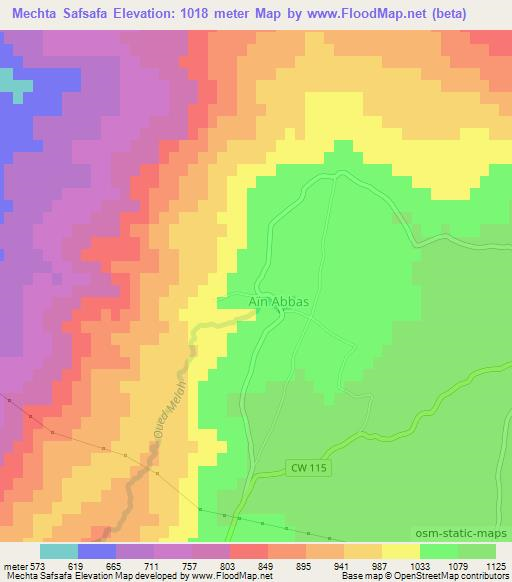Mechta Safsafa,Algeria Elevation Map