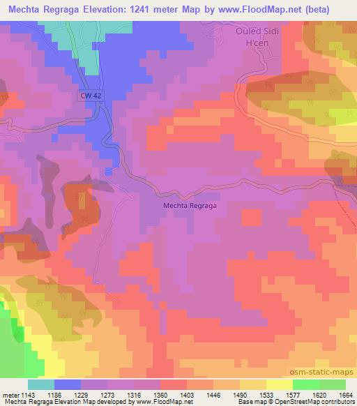 Mechta Regraga,Algeria Elevation Map