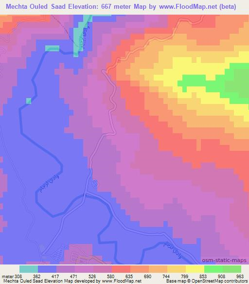 Mechta Ouled Saad,Algeria Elevation Map