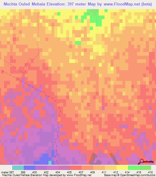 Mechta Ouled Mehaia,Algeria Elevation Map