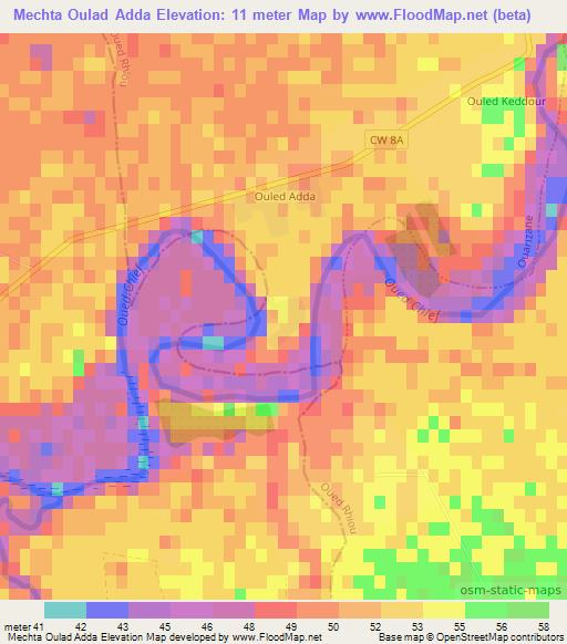 Mechta Oulad Adda,Algeria Elevation Map