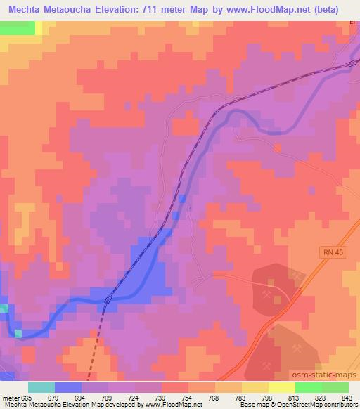 Mechta Metaoucha,Algeria Elevation Map