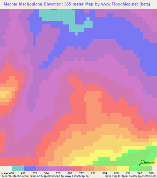 Mechta Mechouicha,Algeria Elevation Map