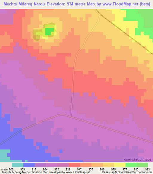 Mechta Mdareg Narou,Algeria Elevation Map