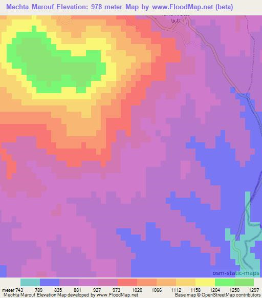 Mechta Marouf,Algeria Elevation Map