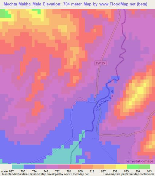 Mechta Makha Mala,Algeria Elevation Map