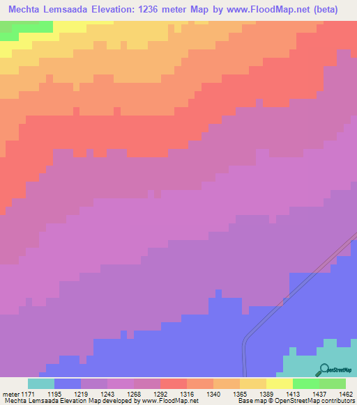 Mechta Lemsaada,Algeria Elevation Map