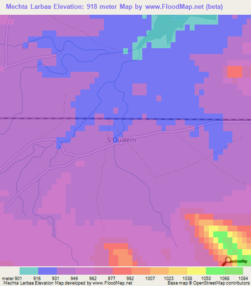 Mechta Larbaa,Algeria Elevation Map