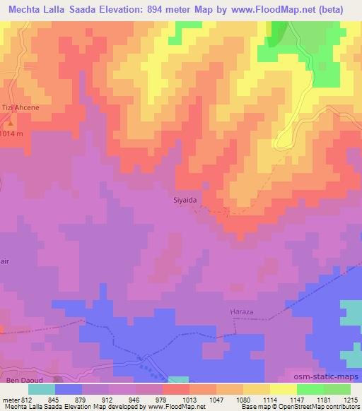 Mechta Lalla Saada,Algeria Elevation Map