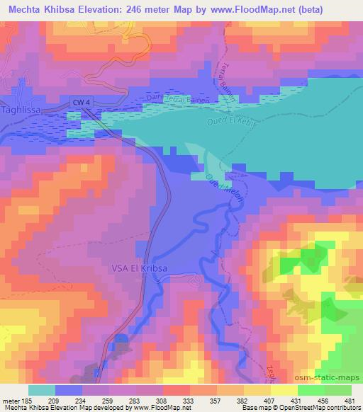 Mechta Khibsa,Algeria Elevation Map
