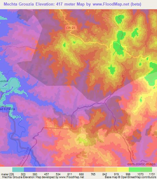 Mechta Grouzia,Algeria Elevation Map