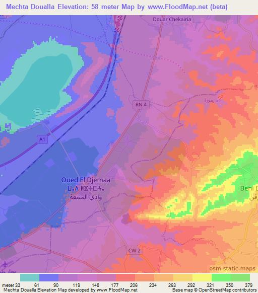 Mechta Doualla,Algeria Elevation Map