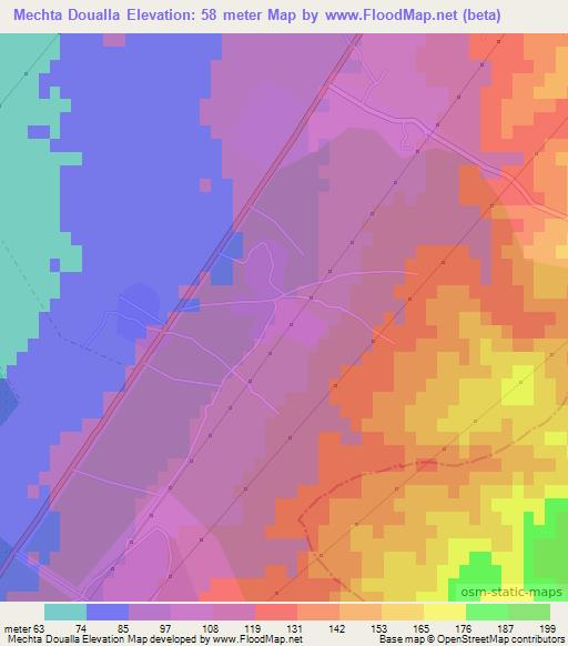 Mechta Doualla,Algeria Elevation Map