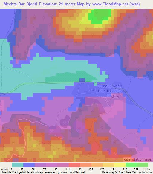 Mechta Dar Djedri,Algeria Elevation Map