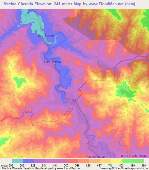 Mechta Cherada,Algeria Elevation Map