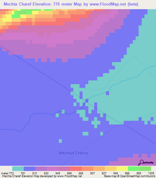 Mechta Charef,Algeria Elevation Map