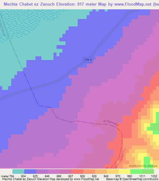 Mechta Chabet ez Zaouch,Algeria Elevation Map