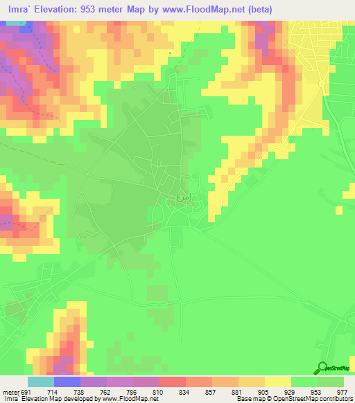 Imra`,Jordan Elevation Map