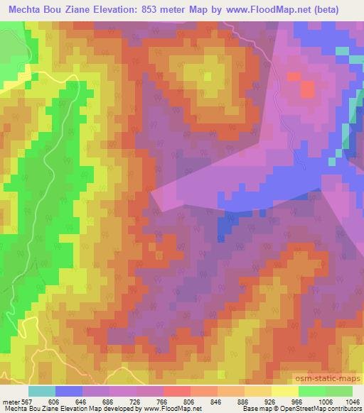 Mechta Bou Ziane,Algeria Elevation Map