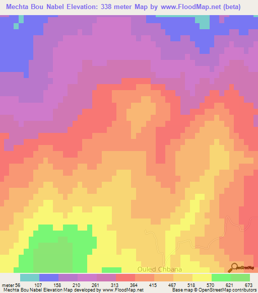 Mechta Bou Nabel,Algeria Elevation Map