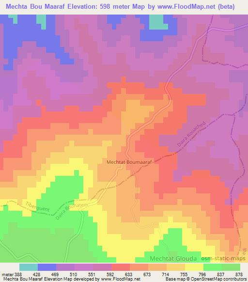Mechta Bou Maaraf,Algeria Elevation Map