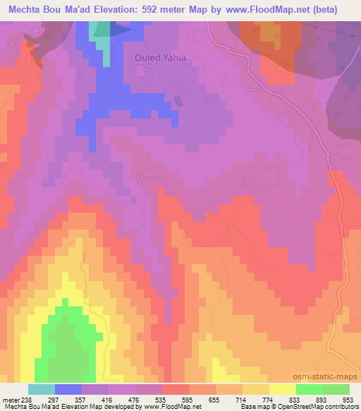 Mechta Bou Ma'ad,Algeria Elevation Map